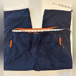 STYLE & CO WOMENS DARK BLUE POCKETED CAPRIS WITH ORANGE TRIM SIZE 6
